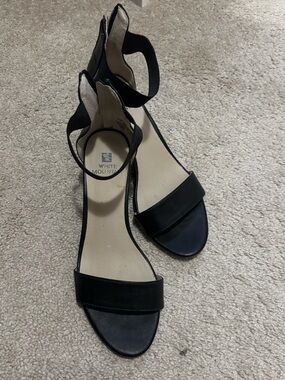 White Mountaineering Black Single-Band Ankle-Strap Heels
